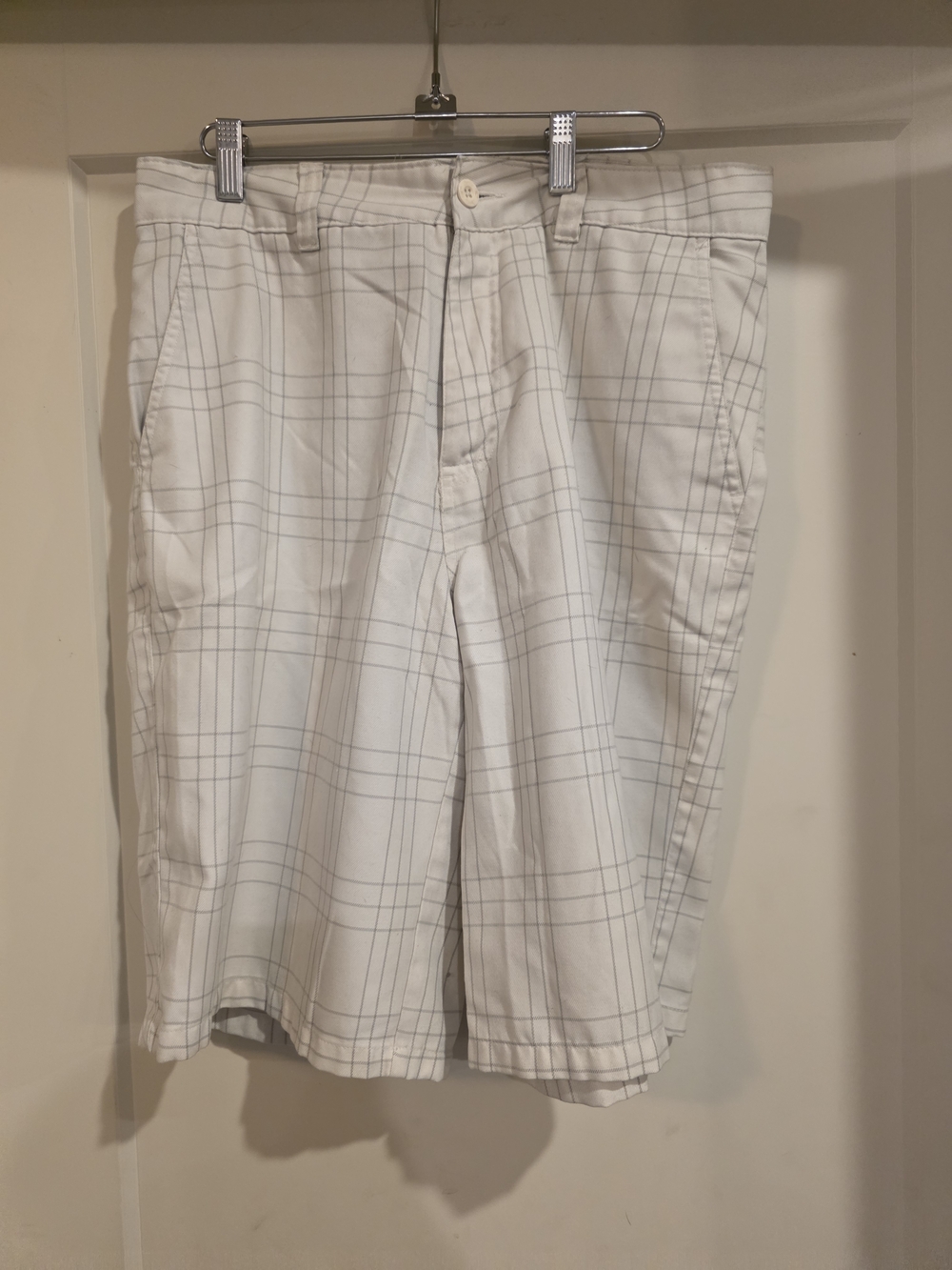 O'Neill White Plaid Flat Front Men's Shorts